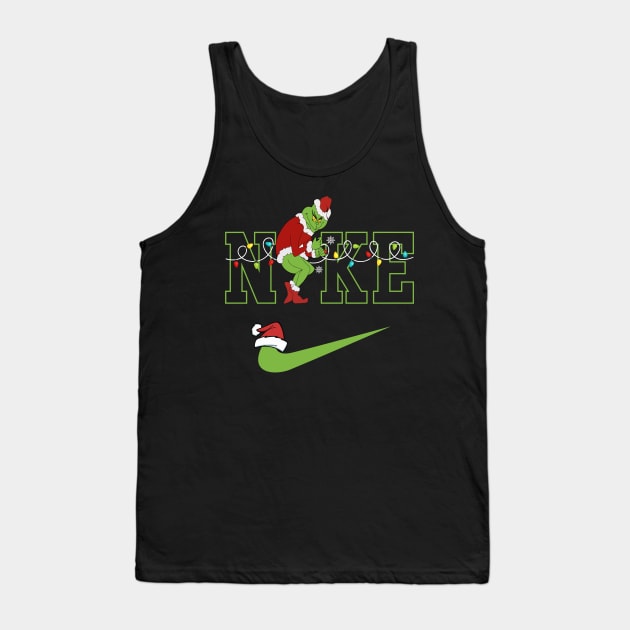 Funny Christmas Grinch Nke Christmas Grinch Snow Tank Top by Archer Expressionism Style